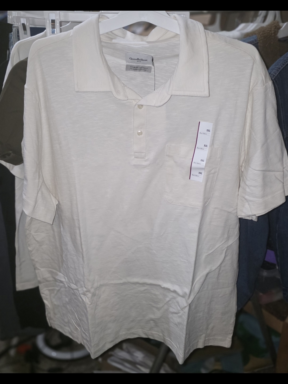 Goodfellow & Co Men's Off-White Polo Shirt with Pocket